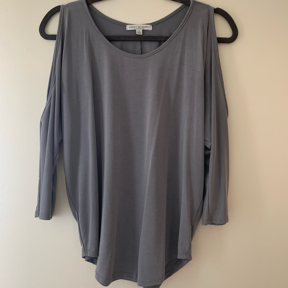Drop Sleeve Grey Blouse